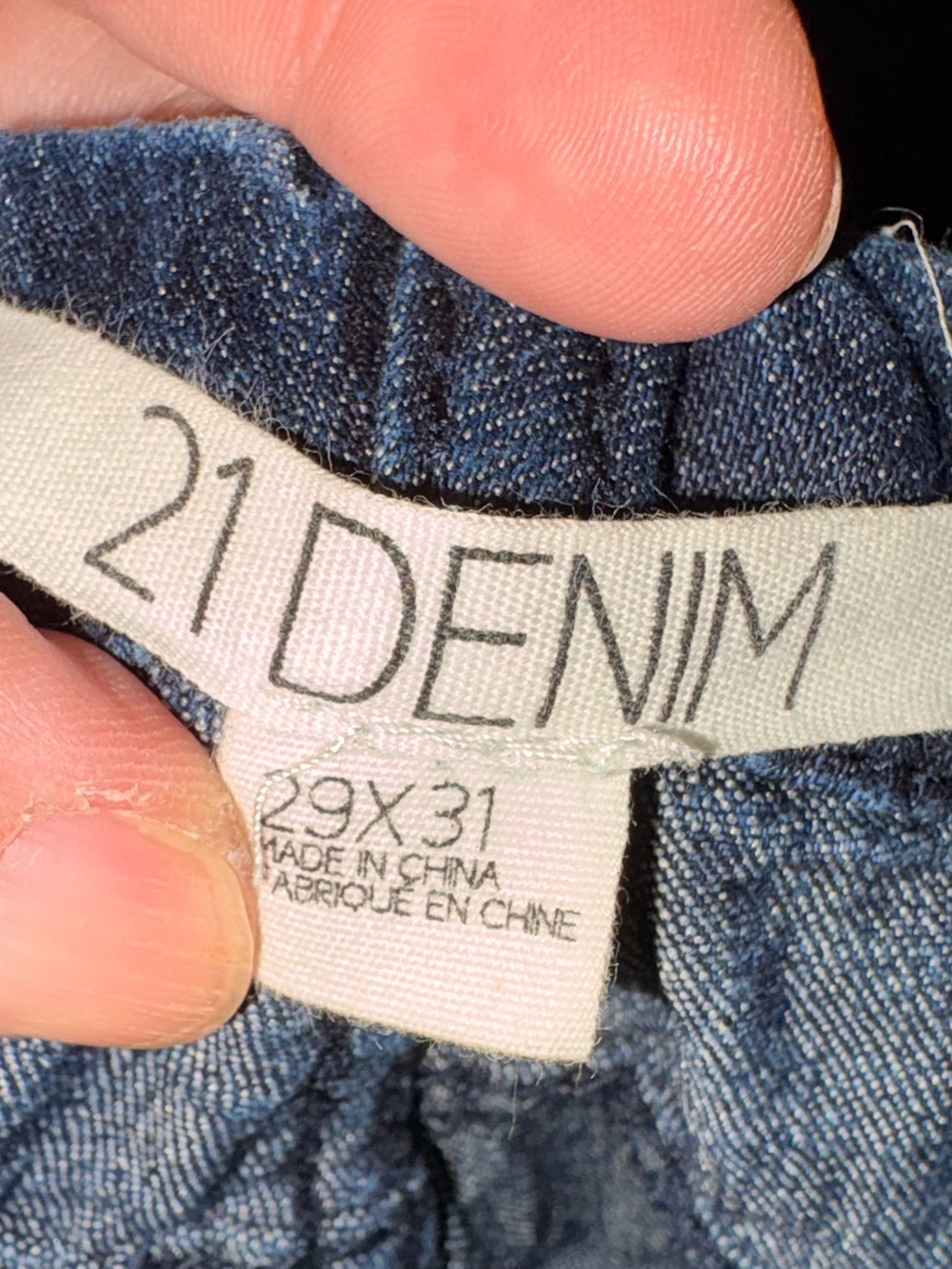 2.1 Denim Indigo Elastic Waist Denim Pants - Picture 2 of 2